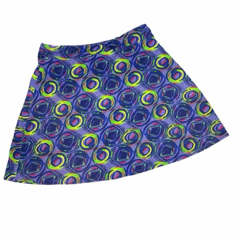 REI Purple Neon Lightweight Colorful Abstract Print Athleisure Skirt Medium